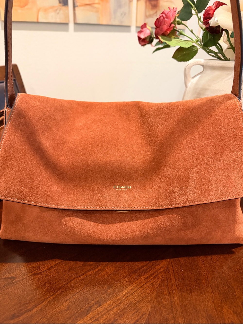 NWT Coach Suede Chelsea 36 in Clay plus bag insert - Picture 2 of 13